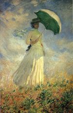 Woman with a Parasol, Facing Right or Study of a Figure Outdoors,Facing Right
